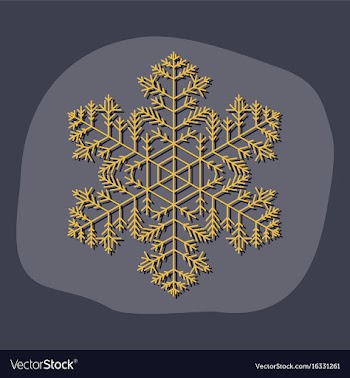Paper sticker on stylish background snowflake vector image