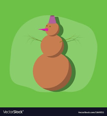 Paper sticker on stylish background snowman vector image