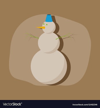 Paper sticker on stylish background snowman vector image