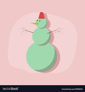 Paper sticker on stylish background snowman vector image