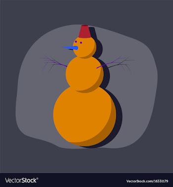 Paper sticker on stylish background snowman vector image