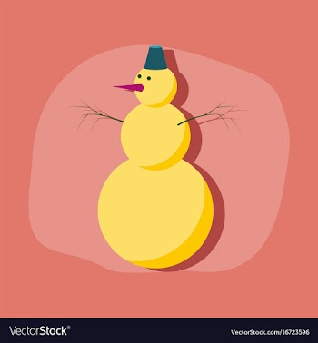 Paper sticker on stylish background snowman vector image