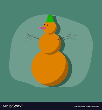 Paper sticker on stylish background snowman vector image