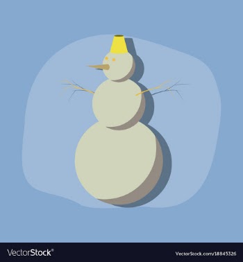 Paper sticker on stylish background snowman vector image