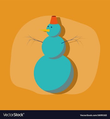 Paper sticker on stylish background snowman vector image
