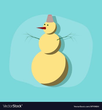Paper sticker on stylish background snowman vector image