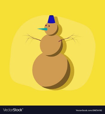 Paper sticker on stylish background snowman vector image