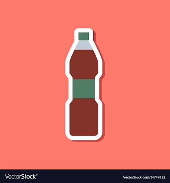 Paper sticker on stylish background soda bottle vector image