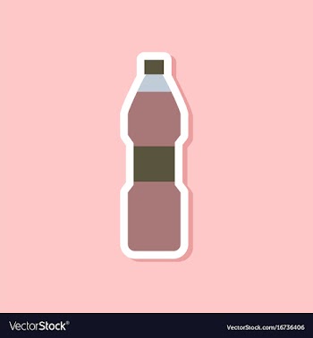 Paper sticker on stylish background soda bottle vector image