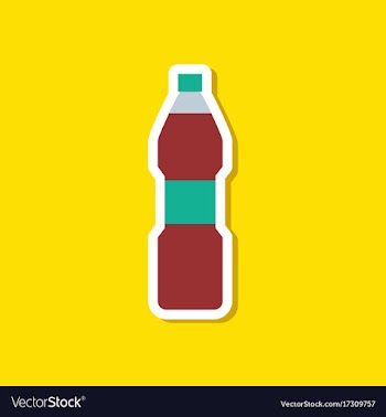 Paper sticker on stylish background soda bottle vector image