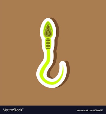 Paper sticker on stylish background spermatozoon vector image