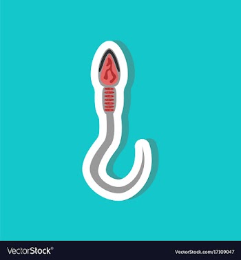 Paper sticker on stylish background spermatozoon vector image