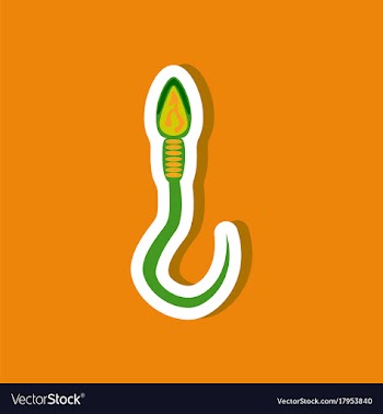 Paper sticker on stylish background spermatozoon vector image