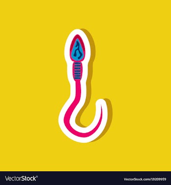 Paper sticker on stylish background spermatozoon vector image