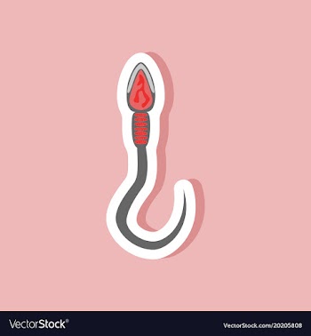 Paper sticker on stylish background spermatozoon vector image