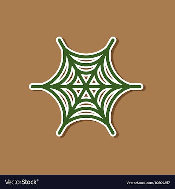 Paper sticker on stylish background spider web vector image