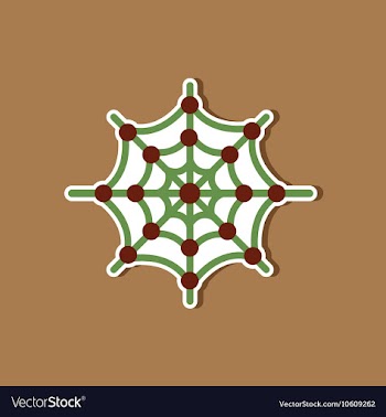 Paper sticker on stylish background spider web vector image