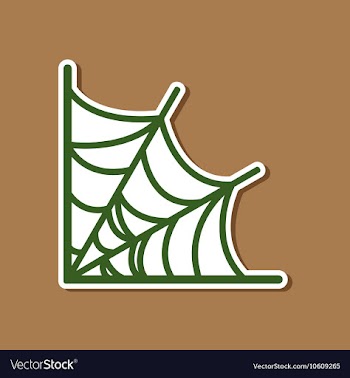 Paper sticker on stylish background spider web vector image