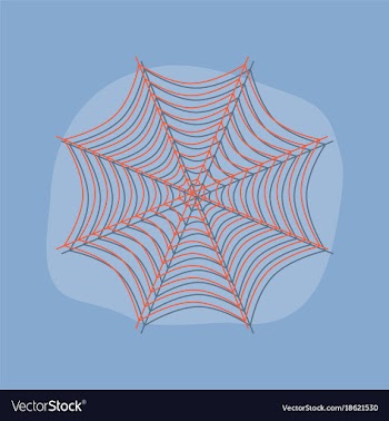Paper sticker on stylish background spider web vector image