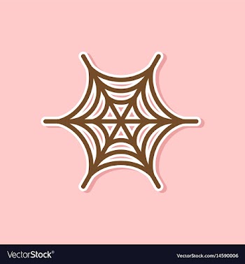 Paper sticker on stylish background spiders web vector image