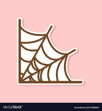 Paper sticker on stylish background spiders web vector image