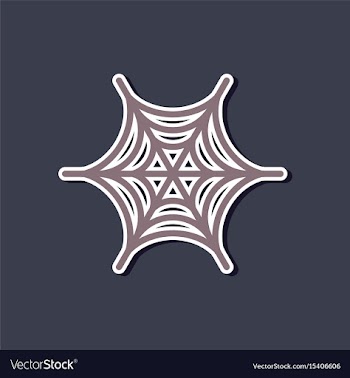Paper sticker on stylish background spiders web vector image