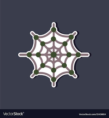 Paper sticker on stylish background spiders web vector image