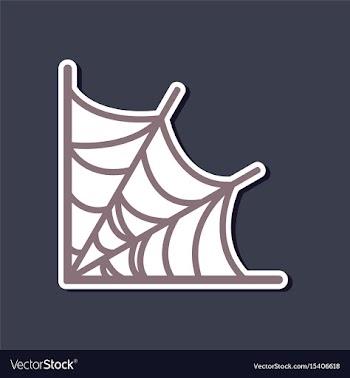 Paper sticker on stylish background spiders web vector image