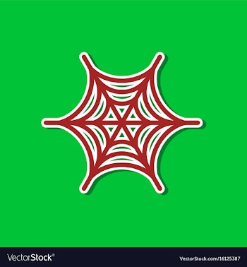 Paper sticker on stylish background spiders web vector image