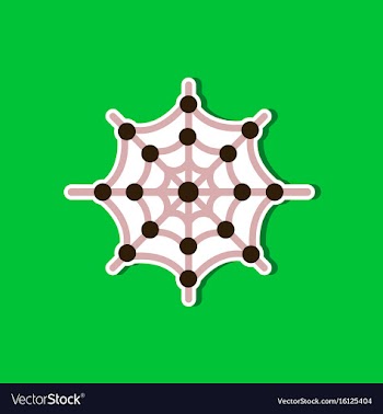 Paper sticker on stylish background spiders web vector image