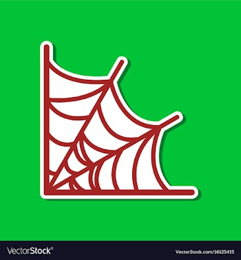Paper sticker on stylish background spiders web vector image