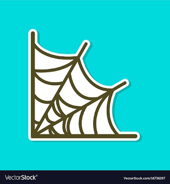 Paper sticker on stylish background spiders web vector image