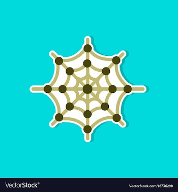 Paper sticker on stylish background spiders web vector image