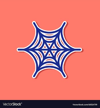 Paper sticker on stylish background spiders web vector image