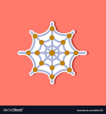 Paper sticker on stylish background spiders web vector image