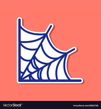 Paper sticker on stylish background spiders web vector image