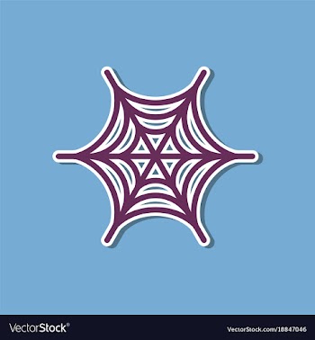 Paper sticker on stylish background spiders web vector image