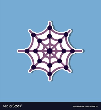 Paper sticker on stylish background spiders web vector image
