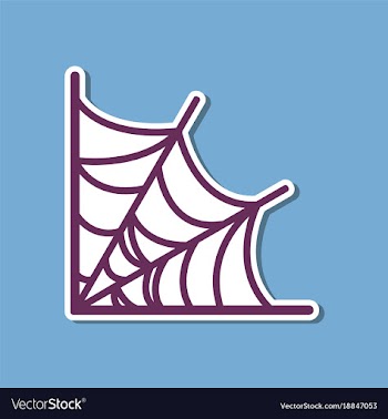 Paper sticker on stylish background spiders web vector image