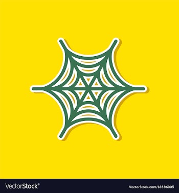 Paper sticker on stylish background spiders web vector image
