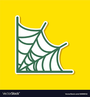 Paper sticker on stylish background spiders web vector image