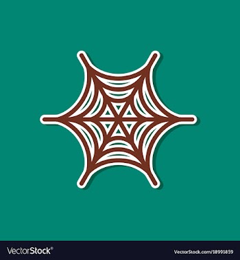 Paper sticker on stylish background spiders web vector image