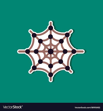 Paper sticker on stylish background spiders web vector image