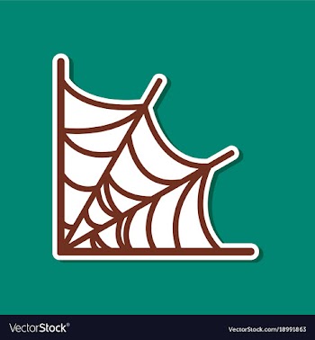 Paper sticker on stylish background spiders web vector image