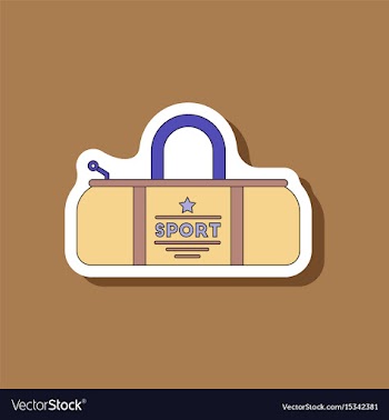 Paper sticker on stylish background sports bag vector image