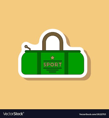 Paper sticker on stylish background sports bag vector image