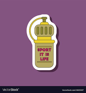 Paper sticker on stylish background sports bottle vector image