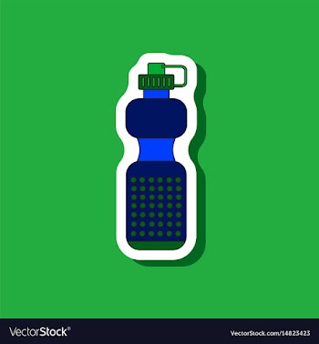 Paper sticker on stylish background sports bottle vector image