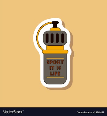 Paper sticker on stylish background sports bottle vector image