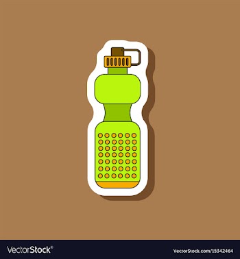 Paper sticker on stylish background sports bottle vector image